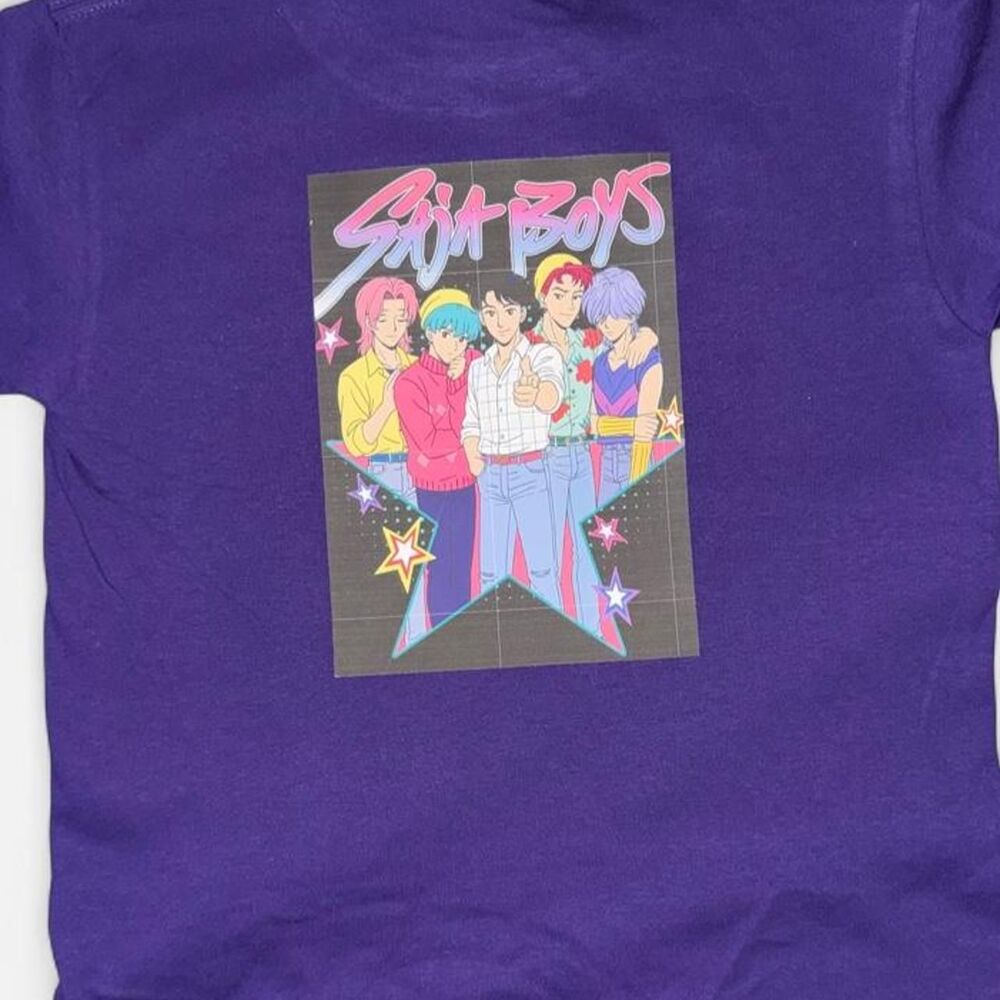 Women's XS k-pop double sided Purple T-shirt Saja Boys